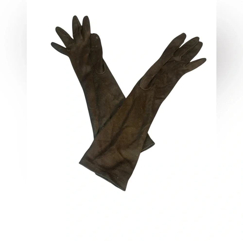 Vintage Black Cloth Elegant Long Gloves